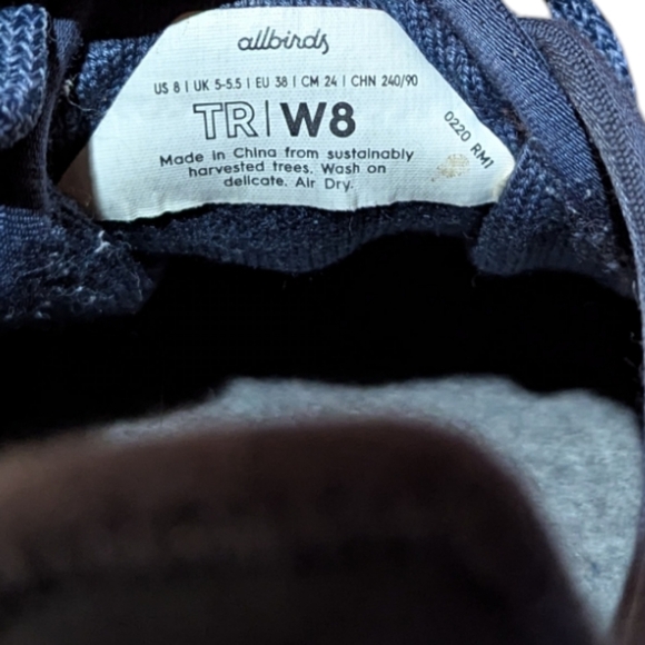 ALLBIRDS Women's Tree Runners Marine Blue size 8 Comfy Walking - Picture 8 of 9